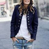 Women's blazer with stand-up collar