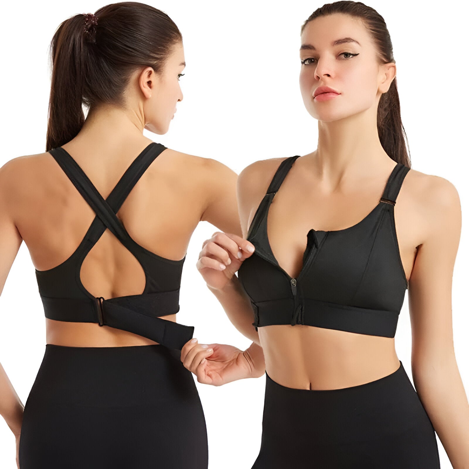 FitBra |  Activewear-Sport-BH mit Frontreißverschluss