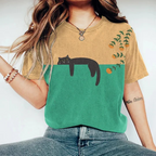 Myla | Damen Bedrucktes T-Shirt - Katzen