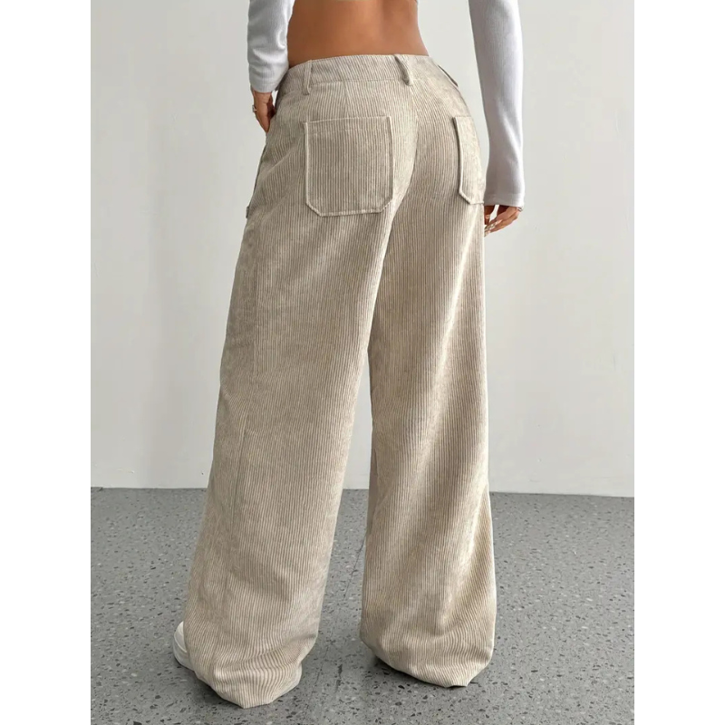 Women's Corduroy Trousers | High Waisted | Wide Fit