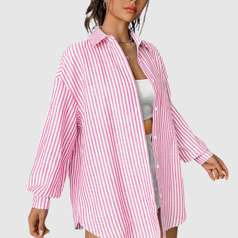 Kira | Gestreiftes Off-Shoulder-Shirt für Frauen