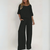 Lunysa | Women's short-sleeved summer suit | Linen style