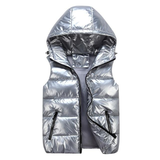 Women's Puffer Vest | Metallic & Hooded