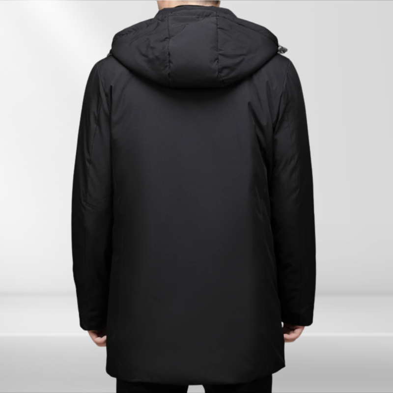 Classic black hooded jacket