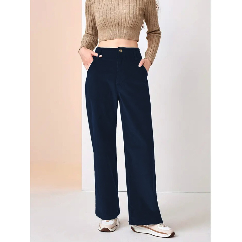 Women's Corduroy Trousers, Casual Style | Wide Leg
