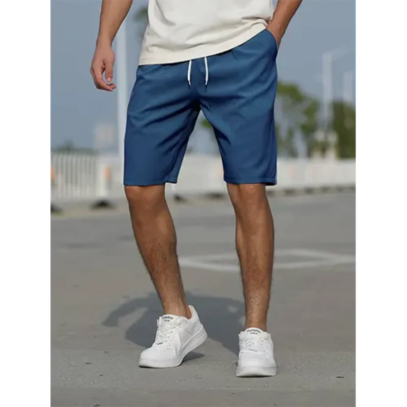 Kurze Sommerhose mit verstellbarem Hoher Taille für Herren