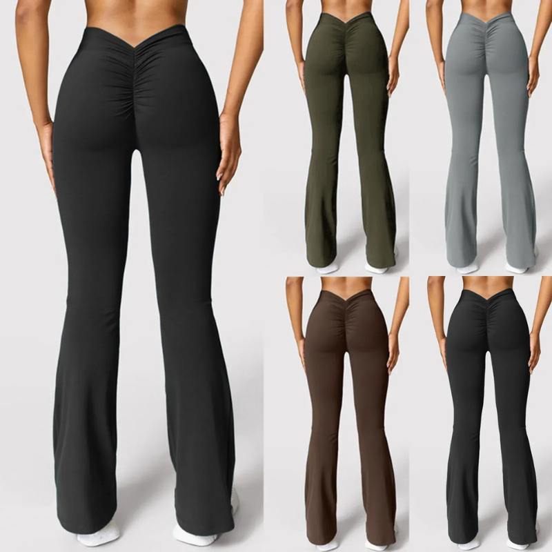 Damen Sportleggings | Flared mit Scrunch Detail