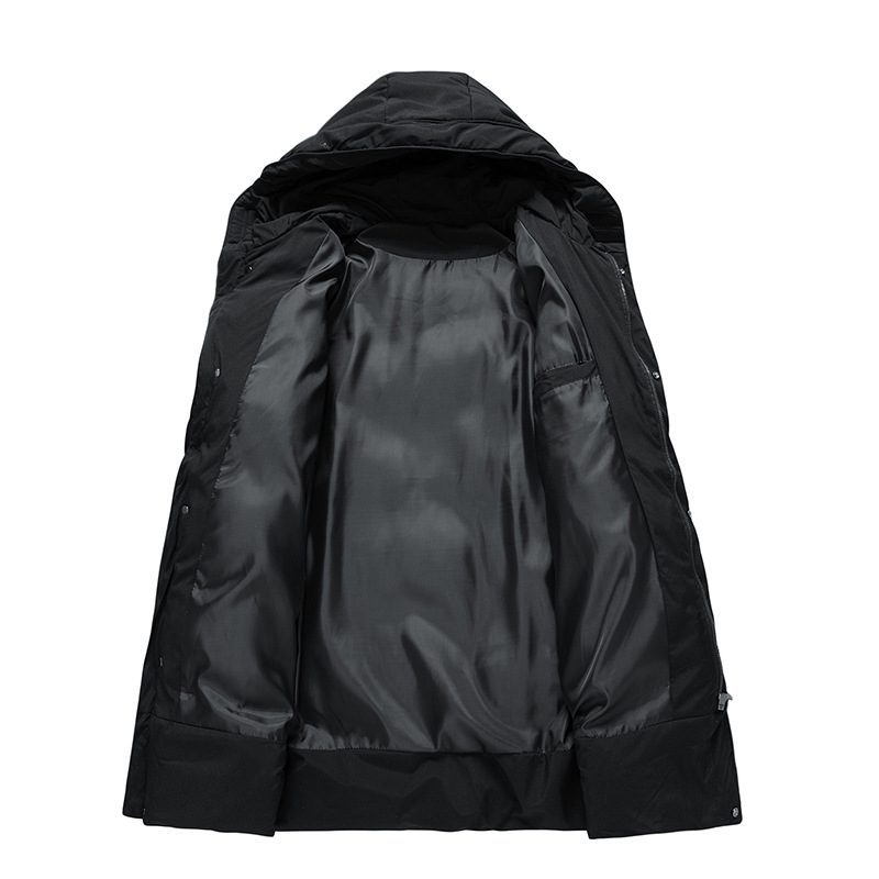 Men's long winter jacket | with hood