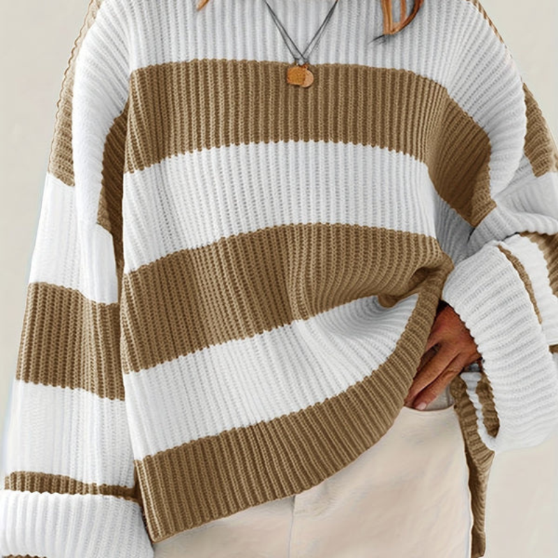 Women's knitted pullover | Striped & Oversized