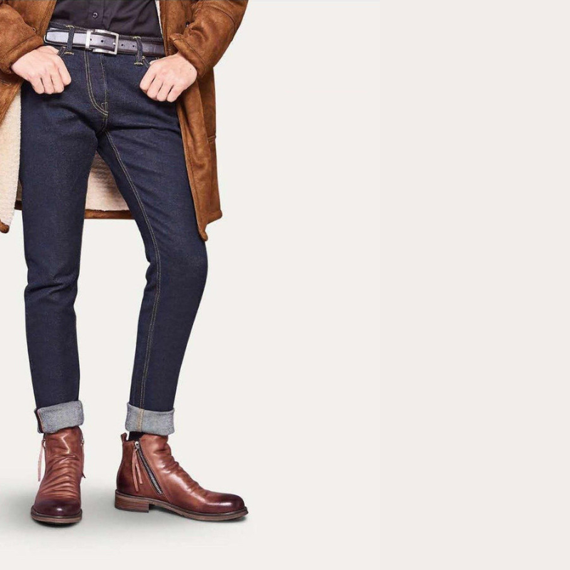 Herren Leder Stiefel | Casual mit Reißverschluss