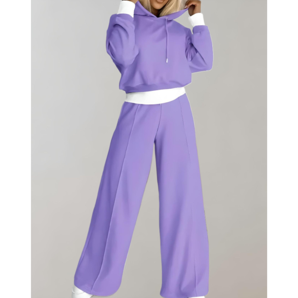 Damen Jogginganzug 2-teilig | Hoodie & Weit Bein Hose