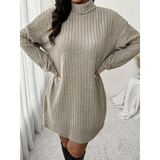Women's winter knitted dress mini | With turtleneck