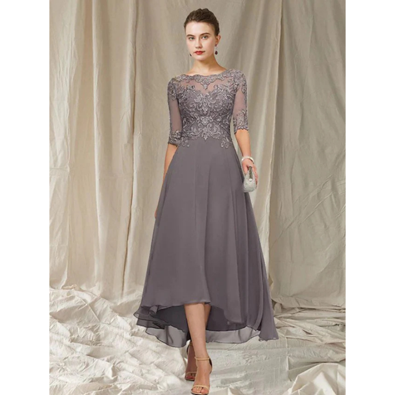 Abendkleid Mit 3/4 Ärmeln Für Damen | Midi