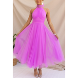 Women's Halter Neck Wedding Guest Dress | Maxi