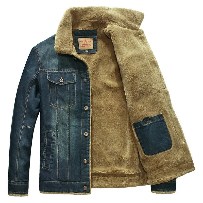 Men's Winter Jacket | Denim Jacket with Teddy Lining