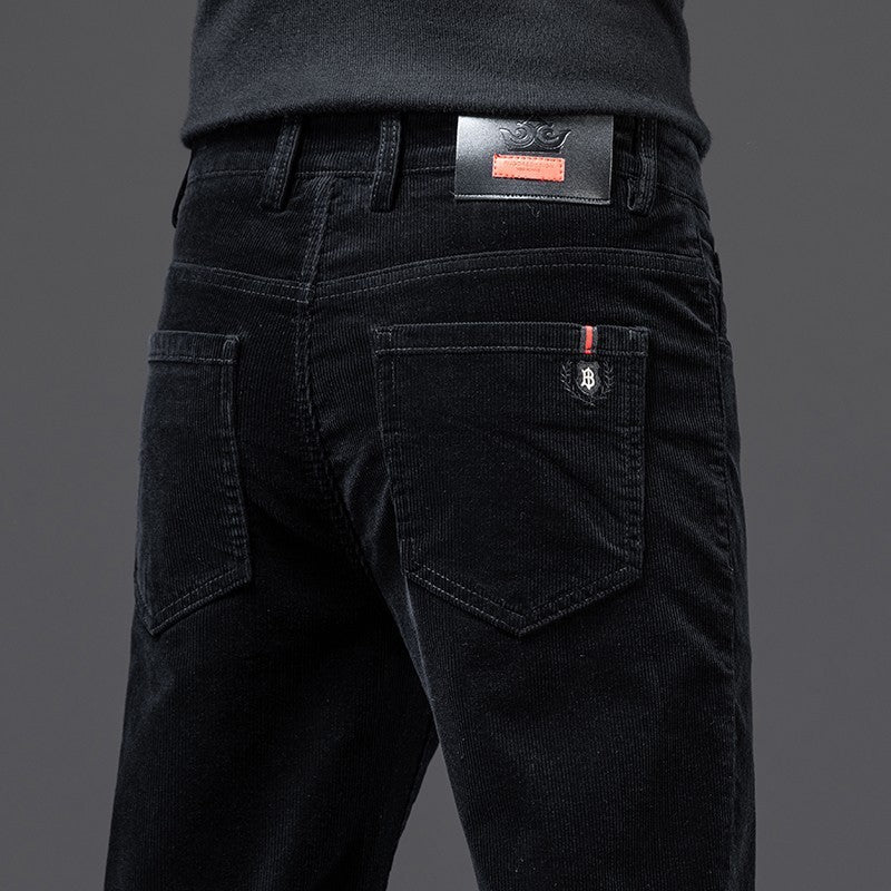 Herren Cordhose Strech | Schwarz | 5-Pocket
