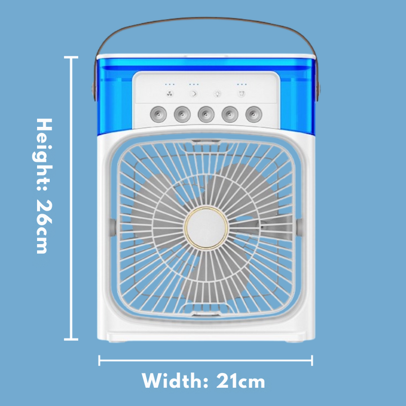 CoolAir | Messerloser Ventilator mit Befeuchtungsnebel und Klimatisierung