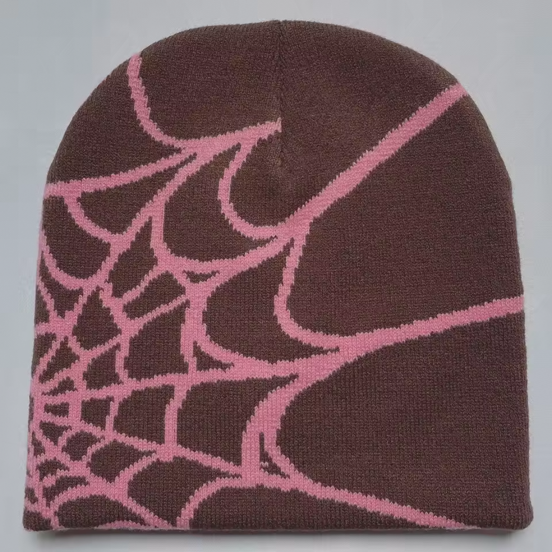 Mütze | Strickmütze Y2K Stil & Spinnenmuster