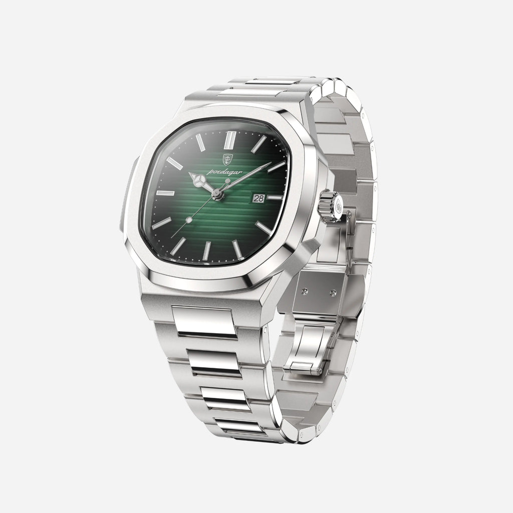 Herrenuhr aus Edelstahl | Quadratisches Zifferblatt