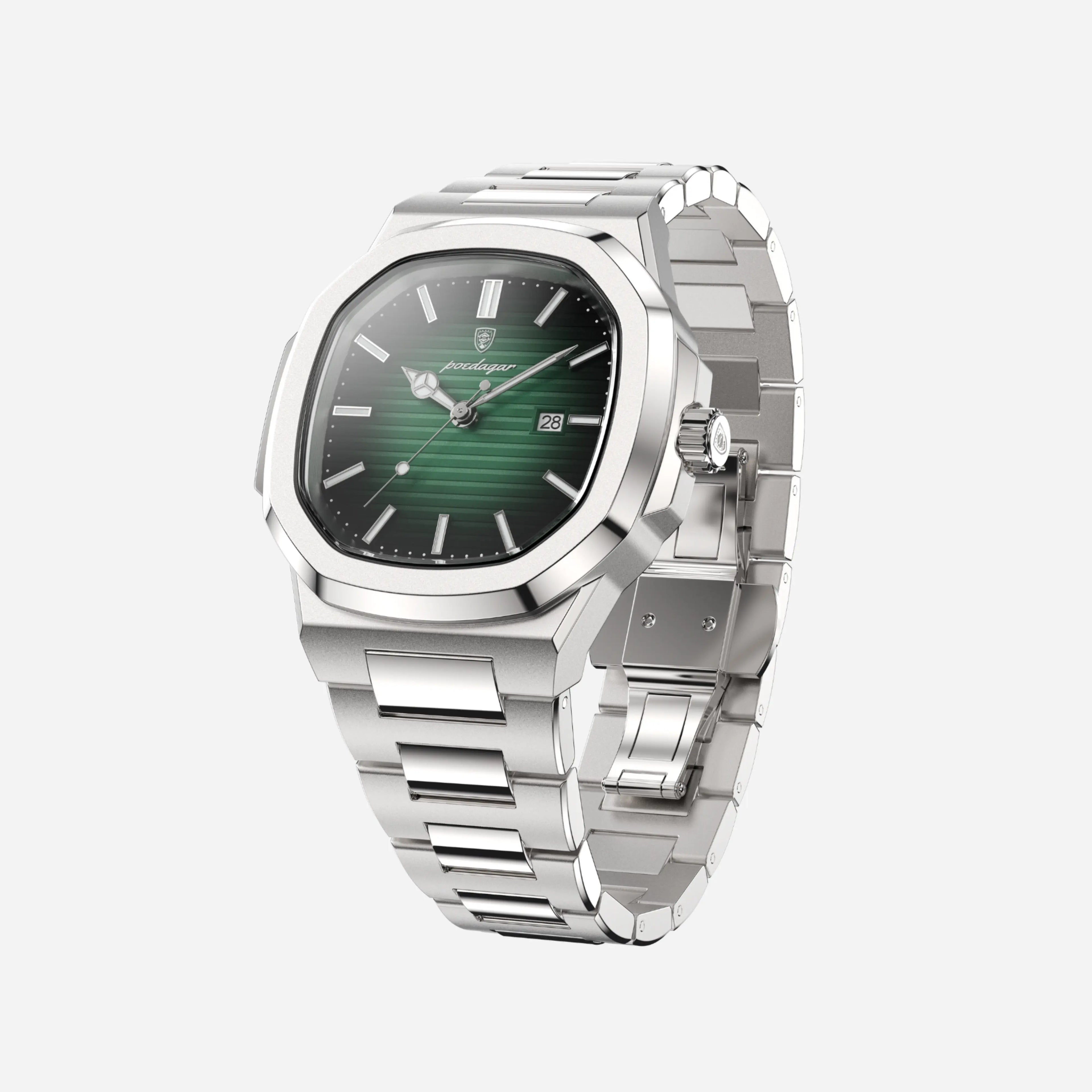 Herrenuhr aus Edelstahl | Quadratisches Zifferblatt