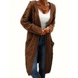 Women's Long Cardigan | Knit Jacket with Pockets