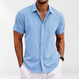 Dino | Classic men's summer shirt with button placket and short sleeves