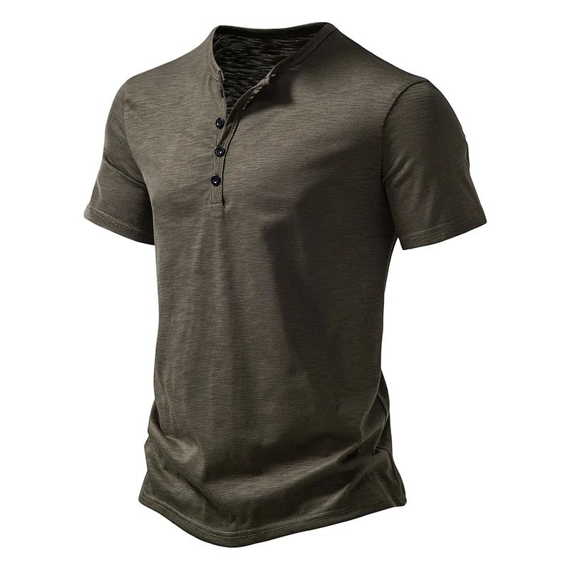 Henley | Herren-Polo - Henley-Kragen atmungsaktives Herren-T-Shirt