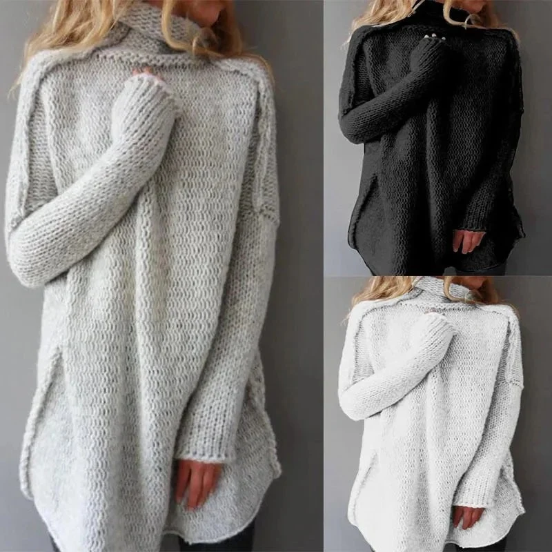 Women's Turtleneck Sweater | Solid Color for Winter