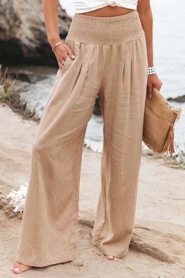 Nora | Damen-Hose Loose Fit aus Leinen und Baumwollegefühl