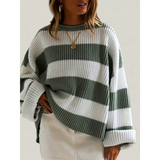 Women's knitted pullover | Striped & Oversized