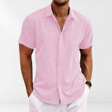 Dino | Classic men's summer shirt with button placket and short sleeves