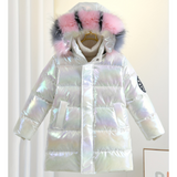 Girls' Jacket | Metallic Purple & Hooded