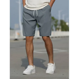 Men's short summer trousers with adjustable high waist