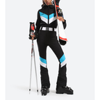 Damen Skianzug Einteilig | Gestreift & Mit Kapuze