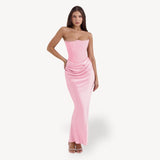 Jasira | Strapless Wedding Guest Dress | Maxi