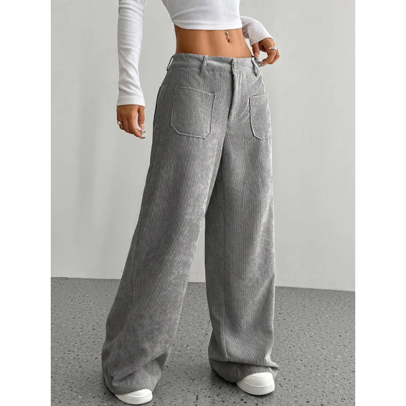 Women's Corduroy Trousers | High Waisted | Wide Fit