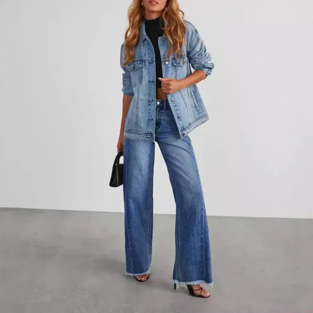 Damen Loose Fit Jeans | Raw-hem