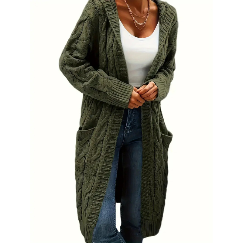 Women's Long Cardigan | Knit Jacket with Pockets