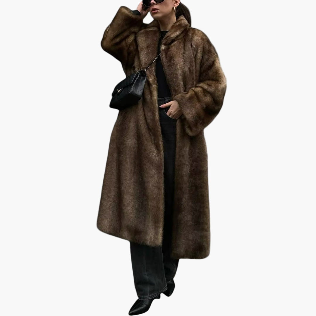 Damen Kunstfellmantel | Lang & Warm