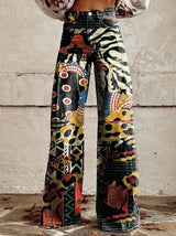 Josie | Women's flared trousers with floral pattern
