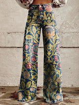 Josie | Women's flared trousers with floral pattern