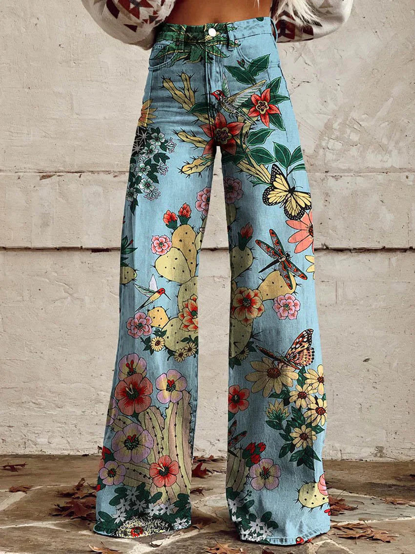 Josie | Damen Schlaghose mit Blumenmuster