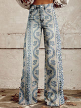 Josie | Women's flared trousers with floral pattern