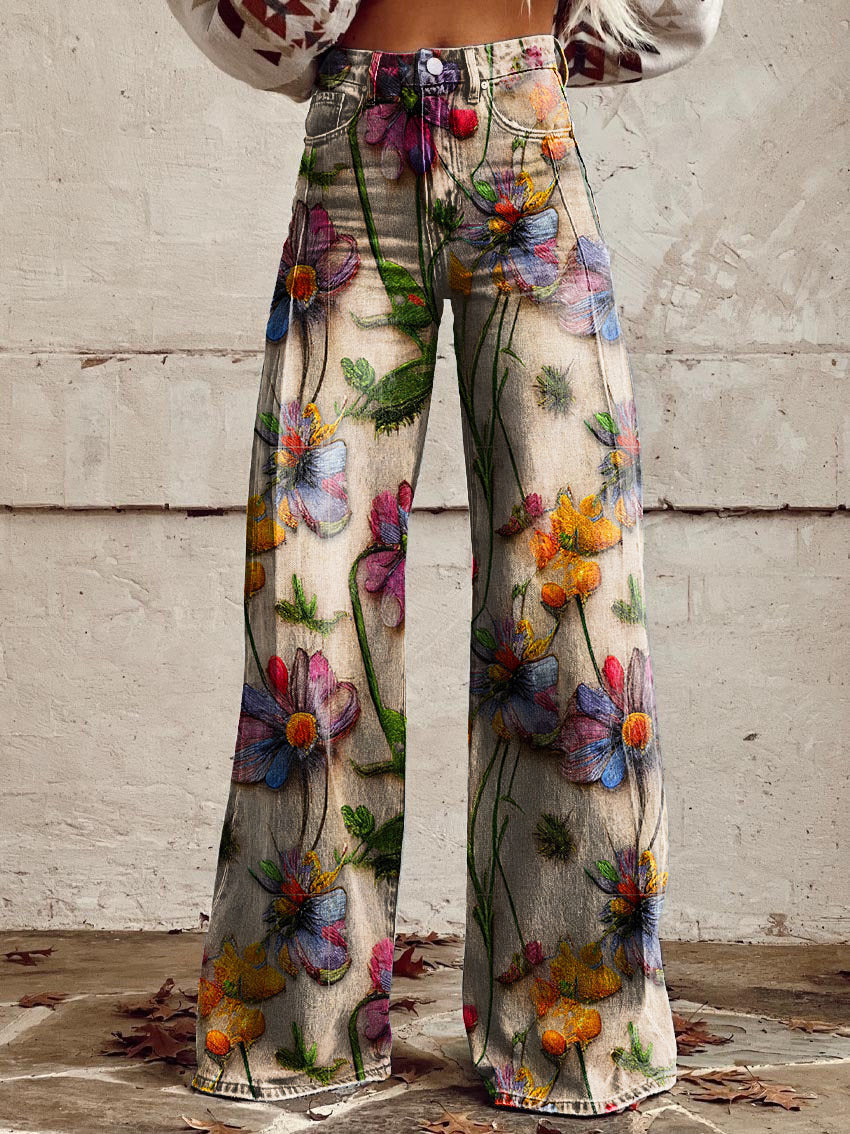 Josie | Damen Schlaghose mit Blumenmuster