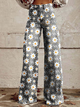 Josie | Women's flared trousers with floral pattern