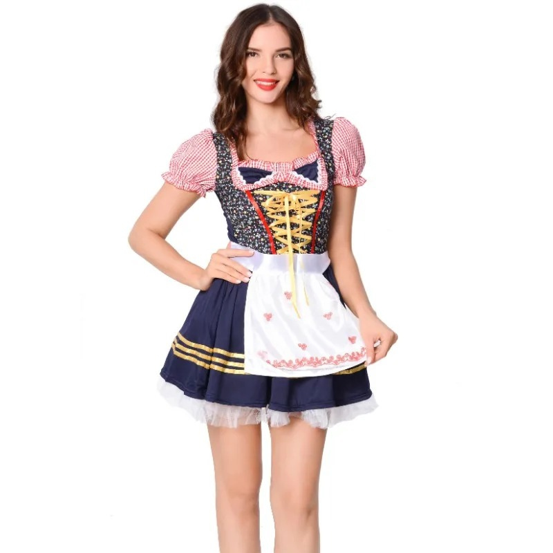 Damen Dirndl | Oktoberfest Mit Schürze & Schnürung