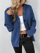 Agnes | Strickjacke mit Kapuze-Hellblau-S-Becker Boutique