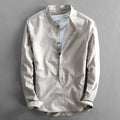 Allesandro | LuxeBlend Baumwolle Leinen Herrenhemd-Grau-XS-Becker Boutique