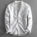Allesandro | LuxeBlend Baumwolle Leinen Herrenhemd-Weiß-XS-Becker Boutique