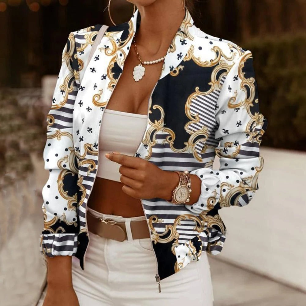 Anouk | Frühlings- und Sommer-Bomberjacke für Frauen-Weißgold-S-Becker Boutique